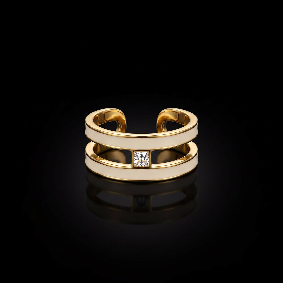 Studded stainless steel ring