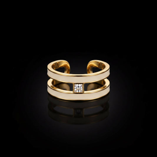 Studded stainless steel ring