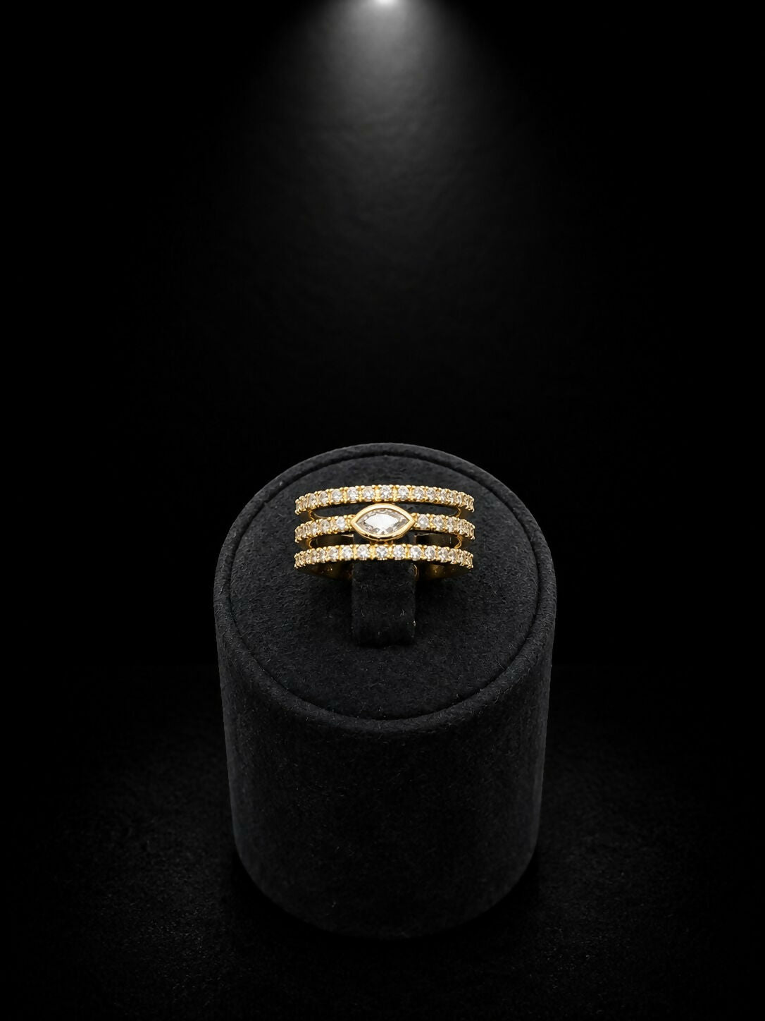 Intricately designed studded stainless steel ring