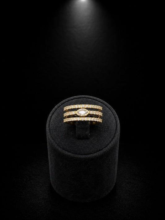 Intricately designed studded stainless steel ring