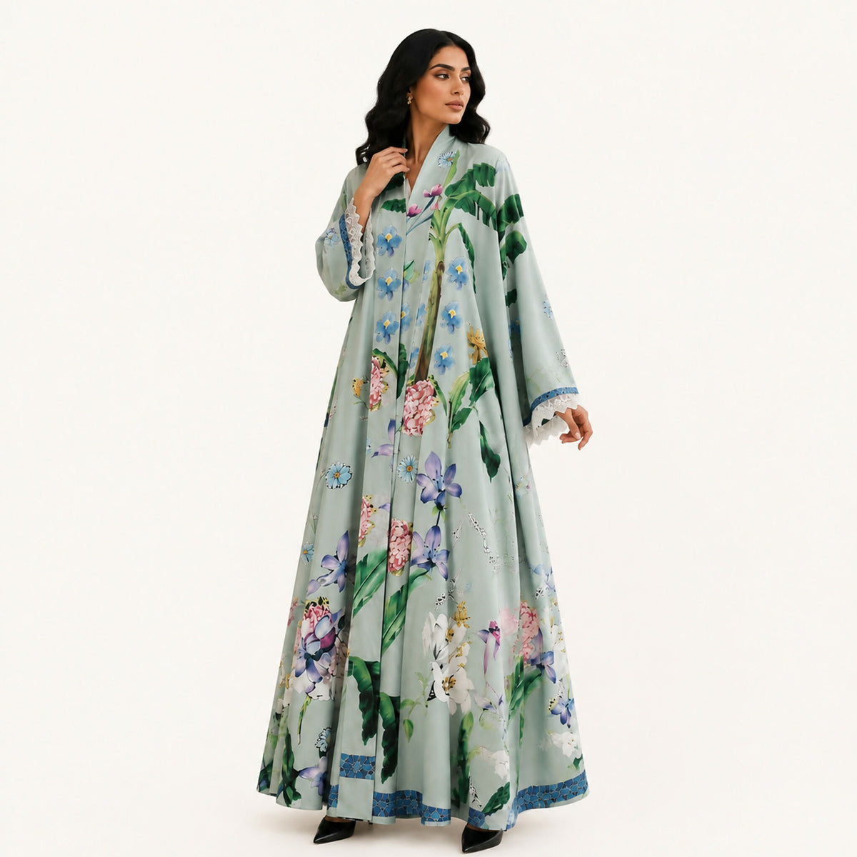 Printed Chiffon Abaya