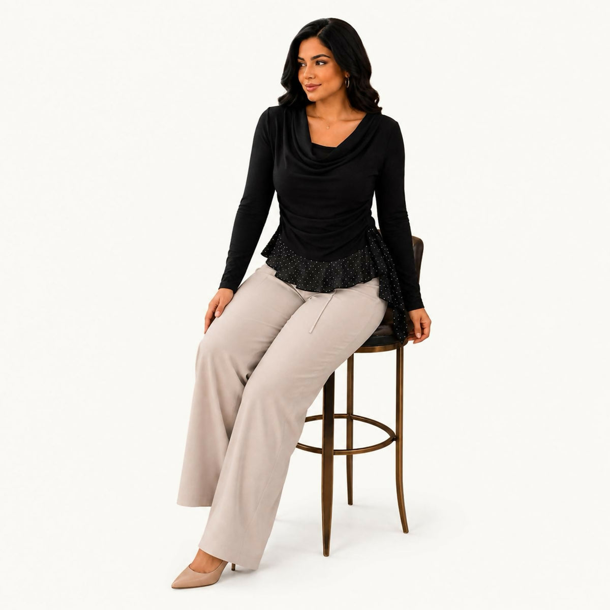Black Cowl Top