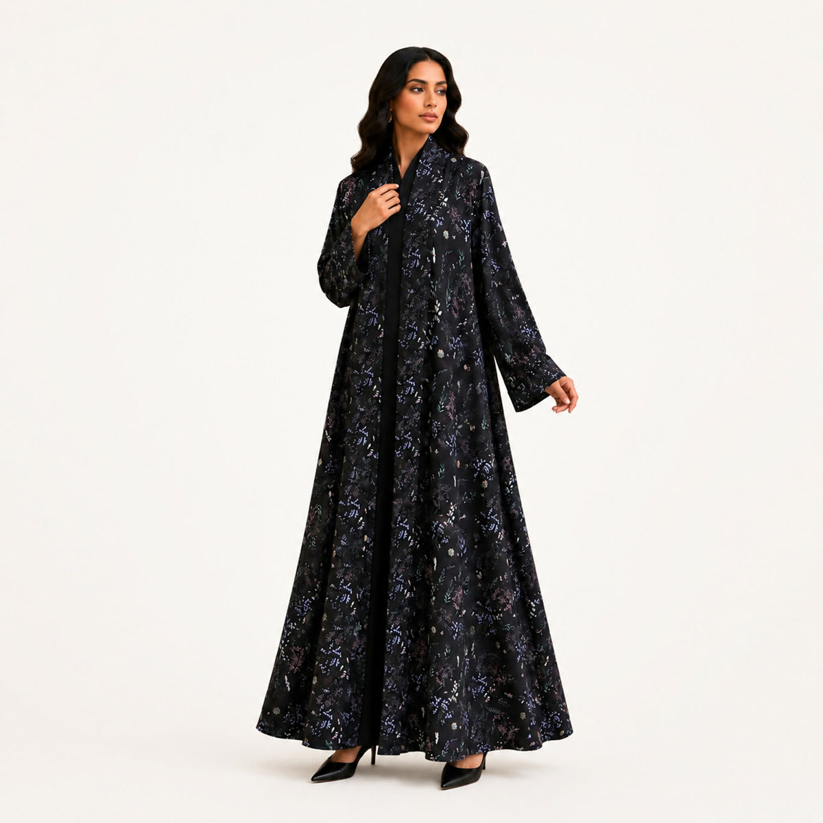 Navy Blue printed Abaya