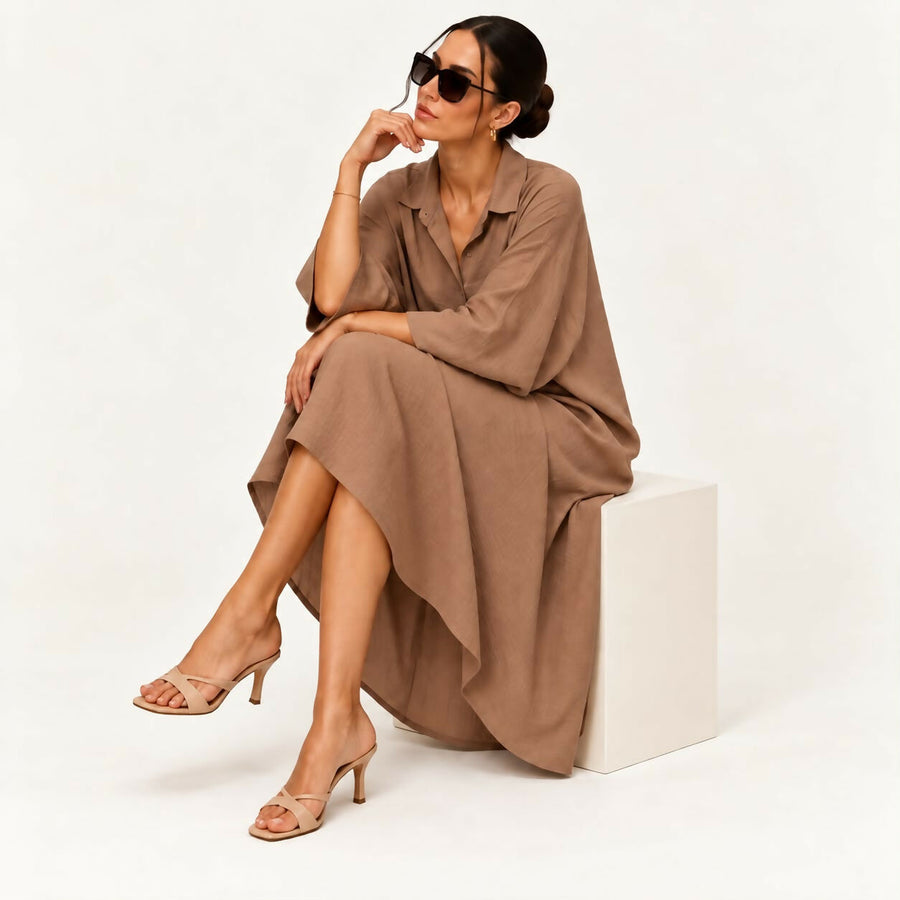 Beige Shirt Dress