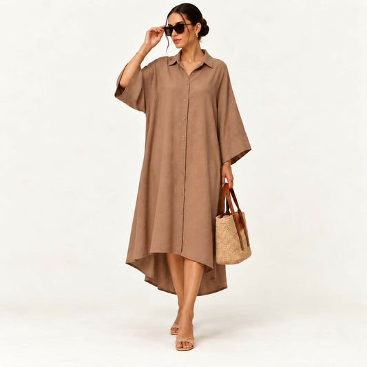 Beige Shirt Dress