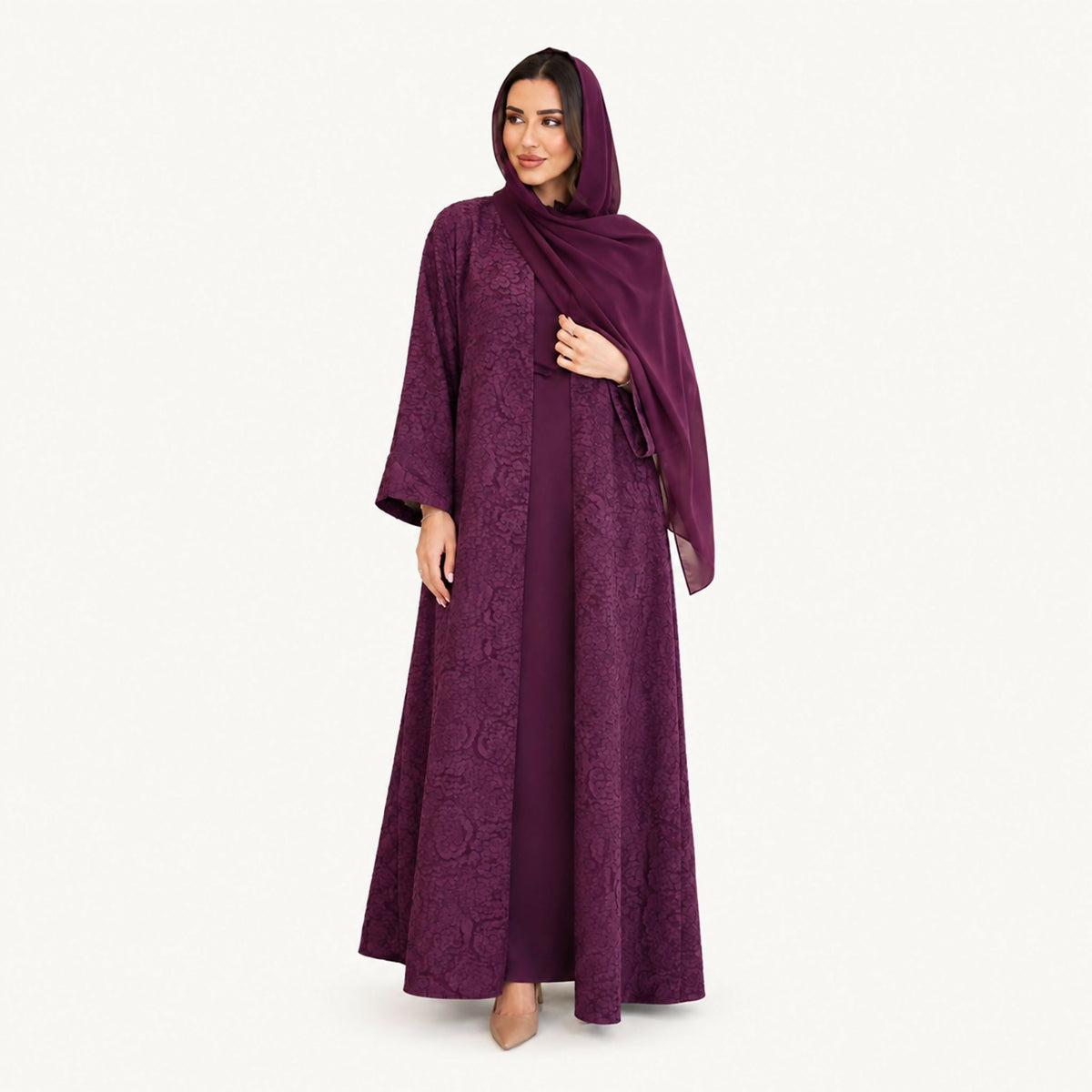 Abaya with flower and mix designs