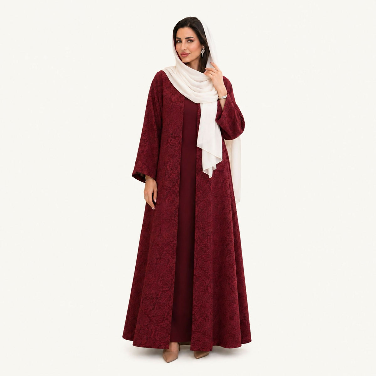 Abaya with big flower design