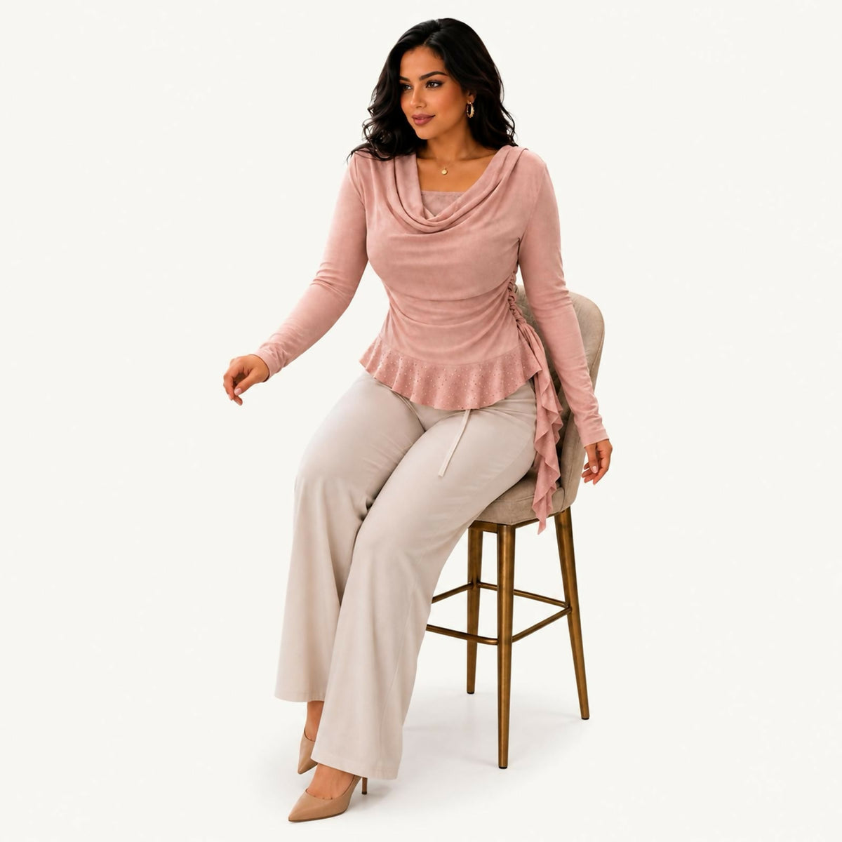 Pink Cowl Top