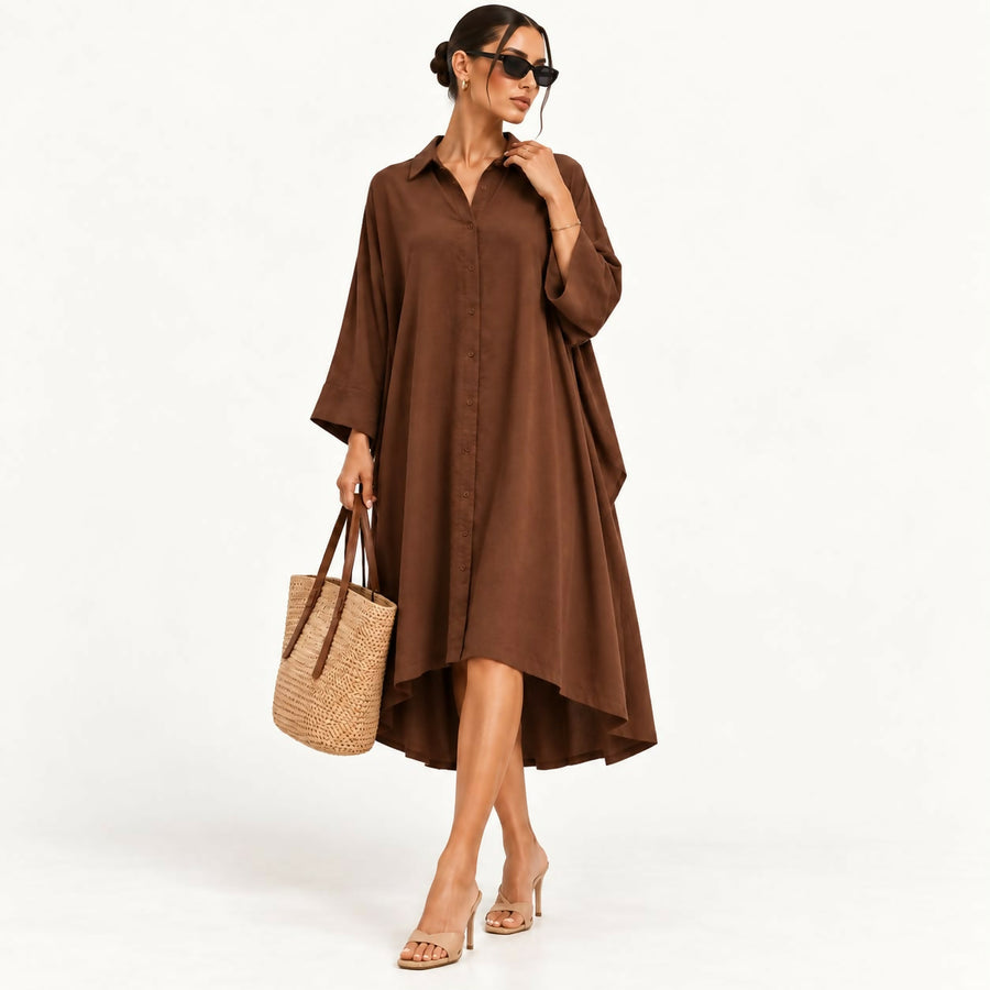 Brown Shirt Dress