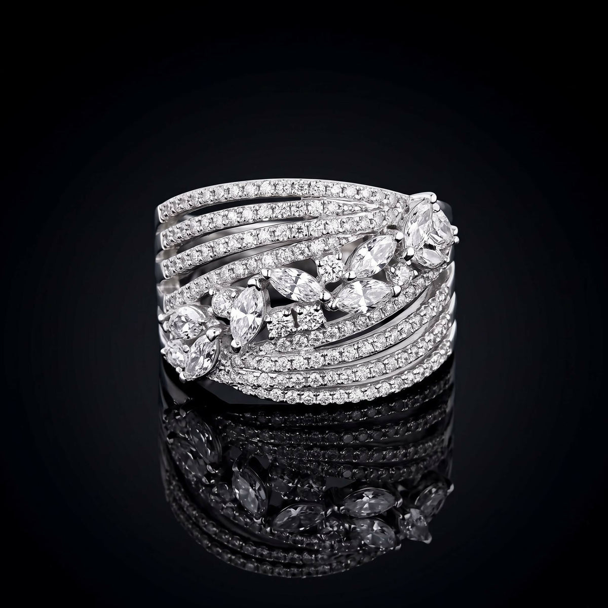 Studded stainless steel ring