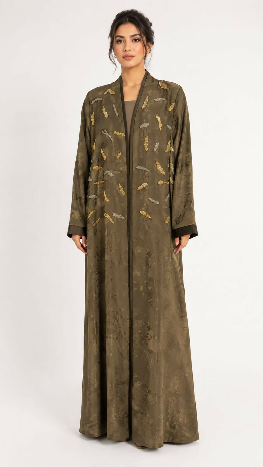 Shantoon Abaya with beeds Green