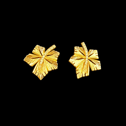 Studded earrings. 
