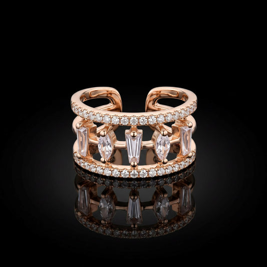 Studded stainless steel ring