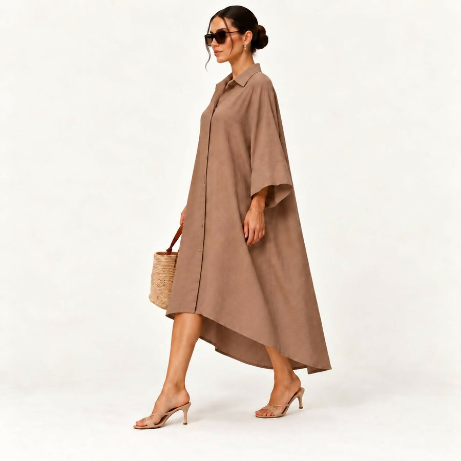 Beige Shirt Dress