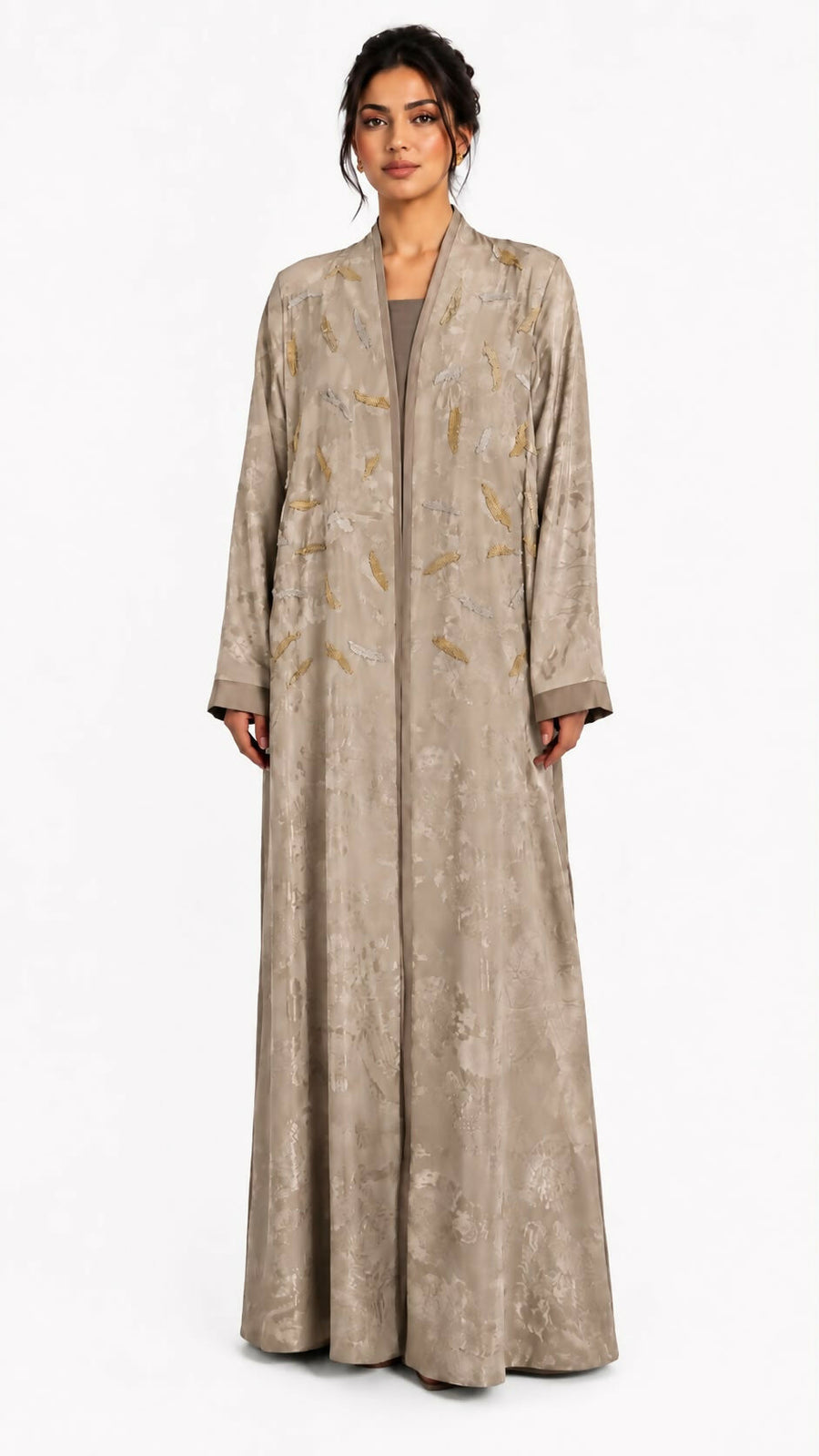 Shantoon Abaya with beeds beige
