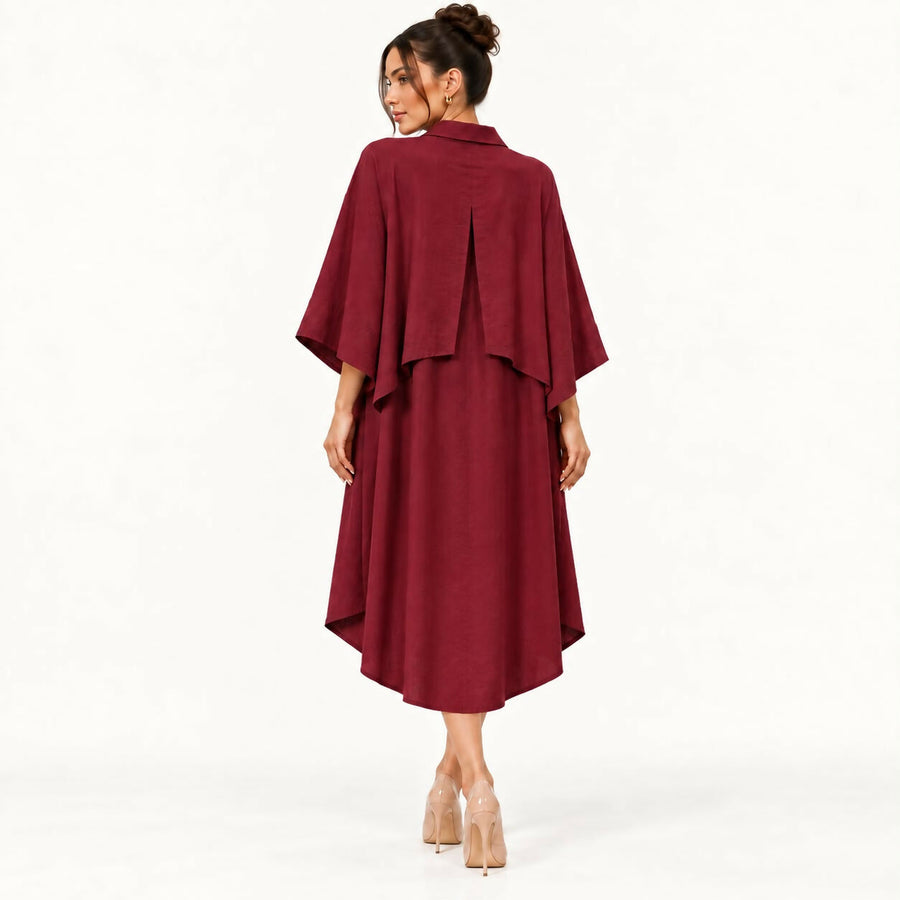 Burgundy Shirt Dress