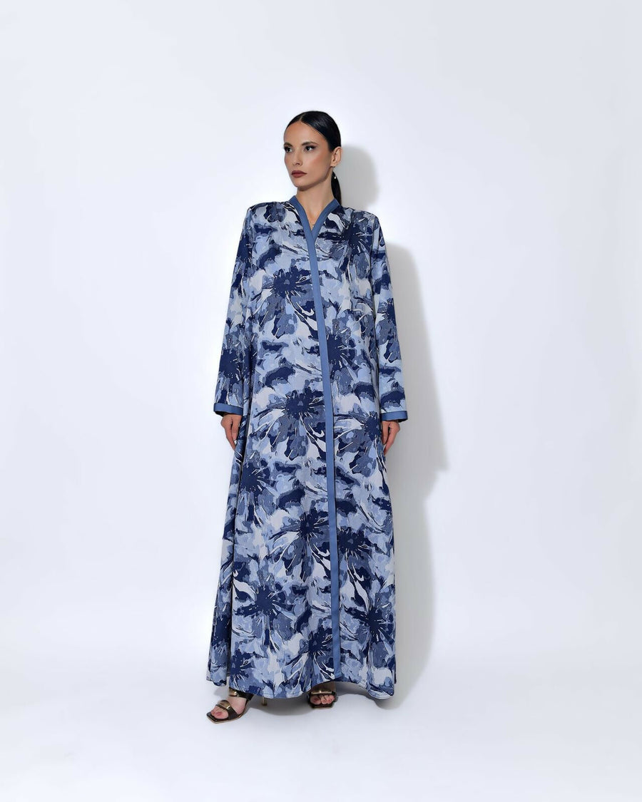 Shantoon Abaya flower blue