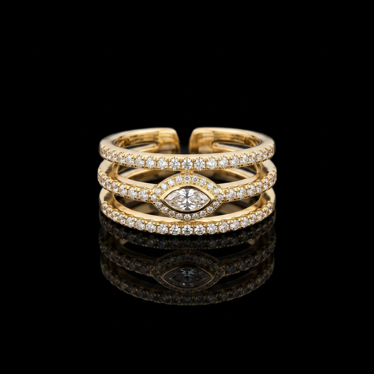 Studded stainless steel ring