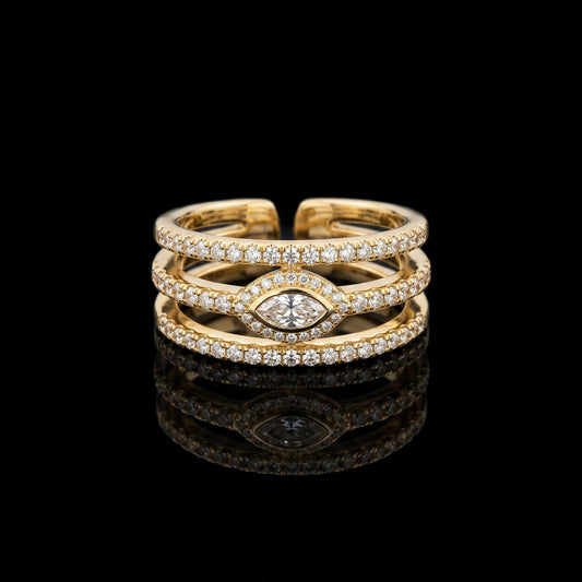 Studded stainless steel ring