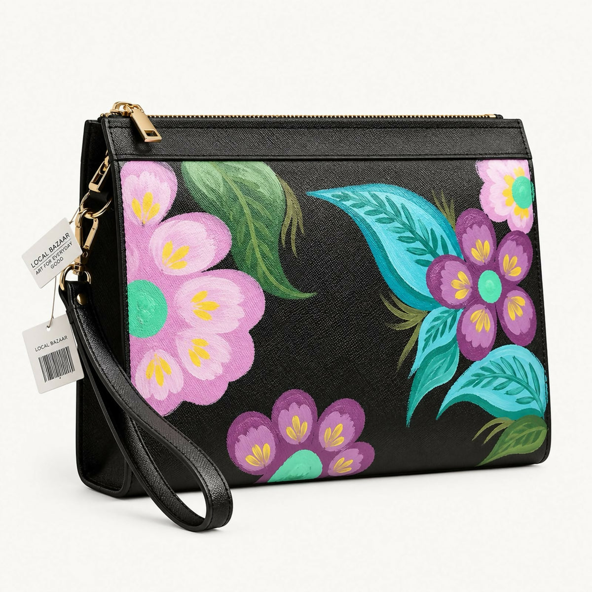 Hand-Painted Leather Bag